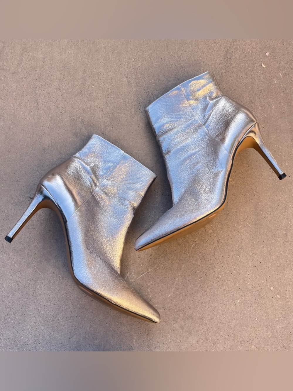 Steven silver heeled booties Size 9